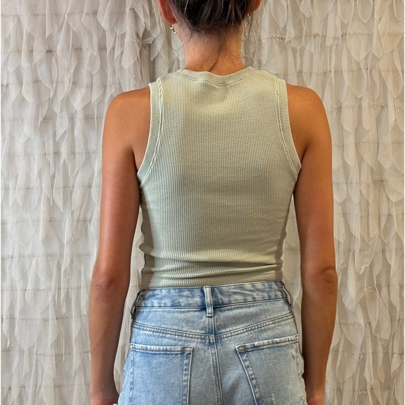 Hollister Sage Green Waffle Tank Top | Women’s Small | Must-Have Collection - Picture 2 of 5